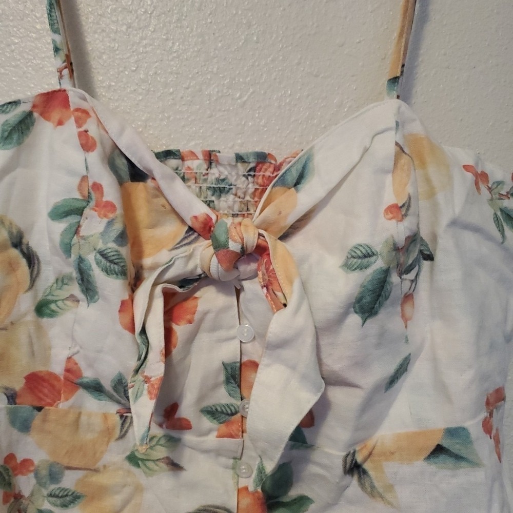 Sofia Jeans Sz XL Knot Front Peplum  Top White sleeveless linen Adjustable Strap - Picture 3 of 16